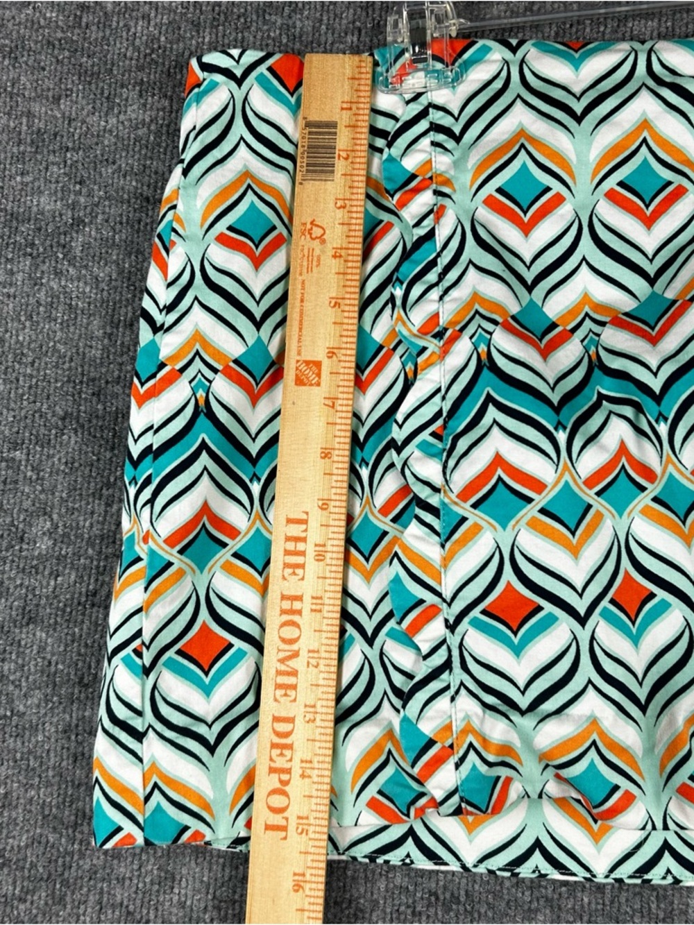 Crown & Ivy Geo Print Skort Retro Y2K Mini Colorblock Teal Orange Size 8 - Picture 8 of 11